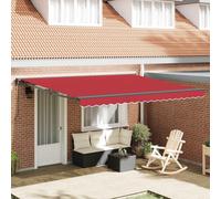 vidaXL Armature d'auvent rouge 400 x 300 cm en polyester avec revêtement PU