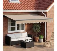 vidaXL Armature de store manuelle avec LED, beige et anthracite, 3 x 2,5 m