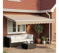 vidaXL Armature de store manuelle avec LED, beige et blanc, 3 x 2,5 m