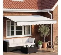 vidaXL Armature de store manuelle avec LED, blanc et anthracite, 3 x 2,5 m