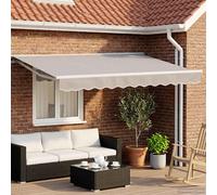 vidaXL Armature de store manuelle avec LED, blanche, 3 x 2,5 m, en aluminium