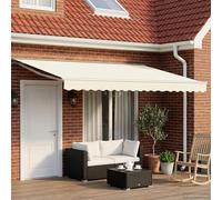 vidaXL Armature de store manuelle avec LED, crème et blanc, 4 x 2 m