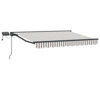 vidaXL Armature de store manuelle avec LED, gris clair et blanc, 3 x 2,5 m