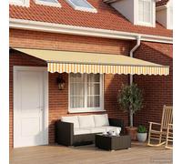 vidaXL Armature de store manuelle avec LED jaunes, blanches et anthracite, 4 x 3 m