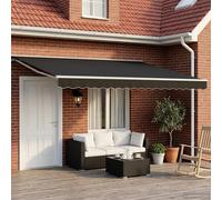 vidaXL Armature de store manuelle avec LED, noir et blanc, 4 x 3 m