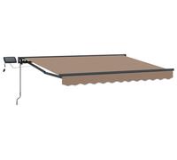 vidaXL Armature de store manuelle avec LED, taupe, 5 x 3,5 m