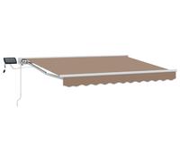 vidaXL Armature de store manuelle avec LED, taupe, 5 x 3 m