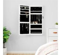 vidaXL Armoire à bijoux avec miroir LED - Blanc