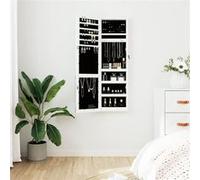 VIDAXL Armoire à bijoux mural LED - Blanc
