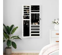 vidaXL Armoire à bijoux avec miroir murale blanc 30x8,5x106 cm