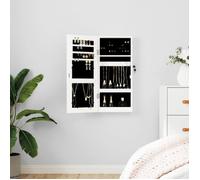 vidaXL Armoire à bijoux murale moderne avec miroir 30x8,5x67 cm Blanc