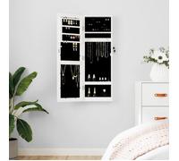 vidaXL Armoire à bijoux avec miroir murale blanc 30x8,5x90 cm 353211