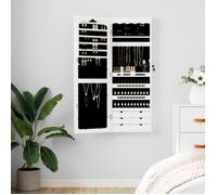 vidaXL Armoire à bijoux murale 353226 - blanc avec miroir 37,5x10x106 cm