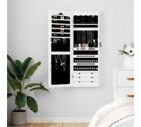 vidaXL Armoire à bijoux murale 353226 - blanc avec miroir 37,5x10x106 cm