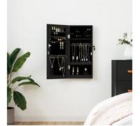 vidaXL Armoire à bijoux avec miroir murale noir 30x8,5x67 cm 353209
