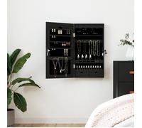 VidaXL Armoire à bijoux avec miroir - Noir - 67 cm