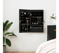 VidaXL Armoire à bijoux avec miroir - Noir - 67 cm