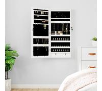 vidaXL Armoire à bijoux - Blanc avec LED