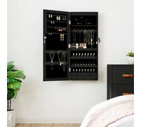 vidaXL Armoire à Bijoux LED - Miroir Noir