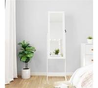 vidaXL Armoire à bijoux miroir LED Blanc