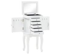 vidaXL Armoire à bijoux sur pieds – Buffet bahut meuble de rangement Blanc