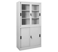 vidaXL Armoire à bureau porte coulissante Gris clair 90x40x180cm Acier 335963