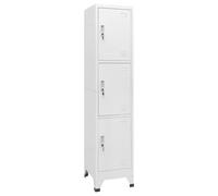 vidaXL Armoire à Casiers avec 3 Compartiments Armoire de Rangement Meuble de Rangement Vestiaire Sportif Entreprise Intérieur 38x45x180 cm