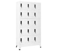 vidaXL Armoire à casiers Blanc - Acier