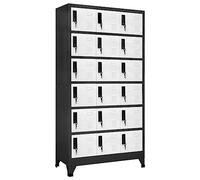 vidaXL Armoire à Casiers Classeur Meuble de Rangement d'Equipements de Sport Produits de Nettoyage Bureau Anthracite et Blanc 90x40x180 cm Acier