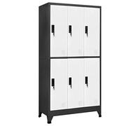 vidaXL Armoire à Casiers Classeur Meuble de Rangement d'Equipements de Sport Produits de Nettoyage Bureau Anthracite et Blanc 90x45x180 cm Acier
