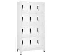 vidaXL Armoire à Casiers Classeur Meuble de Rangement d'Equipements de Sport Produits de Nettoyage Intérieur Bureau Blanc 339812