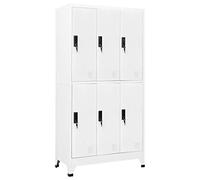 vidaXL Armoire à Casiers Classeur Meuble de Rangement d'Equipements de Sport Produits de Nettoyage Intérieur Bureau Blanc 90x45x180 cm Acier