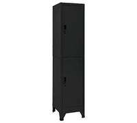 vidaXL Armoire à Casiers Classeur Meuble de Rangement d'Equipements de Sport Produits de Nettoyage Intérieur Bureau Noir 38x45x180 cm Acier