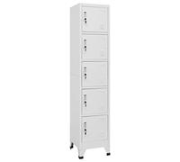 vidaXL Armoire à Casiers Classeur Meuble de Rangement d'Equipements de Sport Produits de Nettoyage Intérieur Bureau Gris Clair 38x40x180 cm Acier