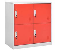 vidaXL Armoire à casiers Gris clair et rouge 90x45x92,5 cm Acier