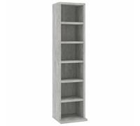 vidaXL Armoire à CD Étagère de stockage Meuble de rangement Bois d'ingénierie Gris Béton 21x20x88 cm