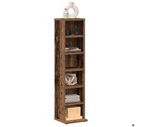 vidaXL Armoire à CD Vieux bois 21×20×88 cm – Bois d'ingénierie