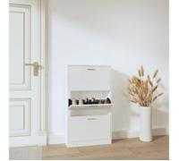 vidaXL Armoire à chaussure Blanc brillant 59x17x108 cm Bois ingénierie