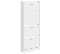 vidaXL Armoire à chaussure Blanc brillant 59x17x150 cm Bois ingénierie 342522