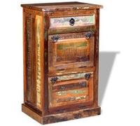 Armoire à chaussures - vidaXL - 4 couches - Bois de récupération - Vintage - 1 tiroir
