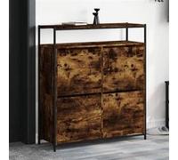 vidaXL Armoire à Chaussures 4 Tiroirs Rabattables, Étagère à Chaussures avec Rangement, Meuble à Chaussures, Moderne,Chêne 3214415 Marron G