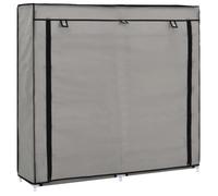 vidaXL Armoire à chaussures 5 niveaux avec housse tissu gris 115x28x110 cm