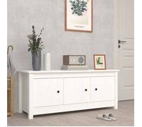 vidaXL Armoire à chaussures Blanc 110x38x45,5 cm Bois de pin massif 814600