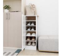 vidaXL Armoire à chaussures Blanc aggloméré 32x35x92 cm 6 niveaux de rangement