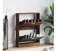 vidaXL Armoire à chaussures Chêne fumé 59x17x81 cm Bois d'ingénierie 342539