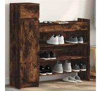 vidaXL Armoire à chaussures chêne fumé bois d'ingénierie Marron