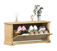 vidaXL Armoire à chaussures Corona – Bois de pin massif 99×32×47 cm – Marron