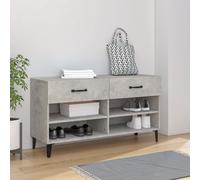 vidaXL Armoire à chaussures gris béton 102x35x55 cm Bois composite