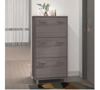 vidaXL Armoire à chaussures HAMAR Gris clair 59,5x35x117 cm Pin massif 340515
