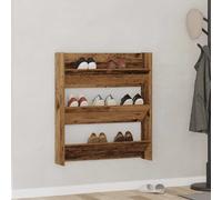 vidaXL Armoire à Chaussures Murale Vieux Bois 80x18x90 cm, étagère à Chaussures, Rangement à Chaussures, Support à Chaussures, Armoire à Chaussures